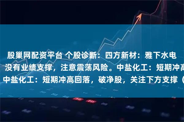 股巢网配资平台 个股诊断：四方新材：雅下水电概念，一季度业绩下滑，没有业绩支撑，注意震荡风险。中盐化工：短期冲高回落，破净股，关注下方支撑（胡佳）